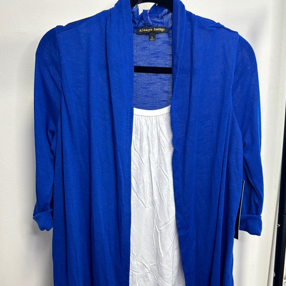 Women's Blue Cardigan Sweater